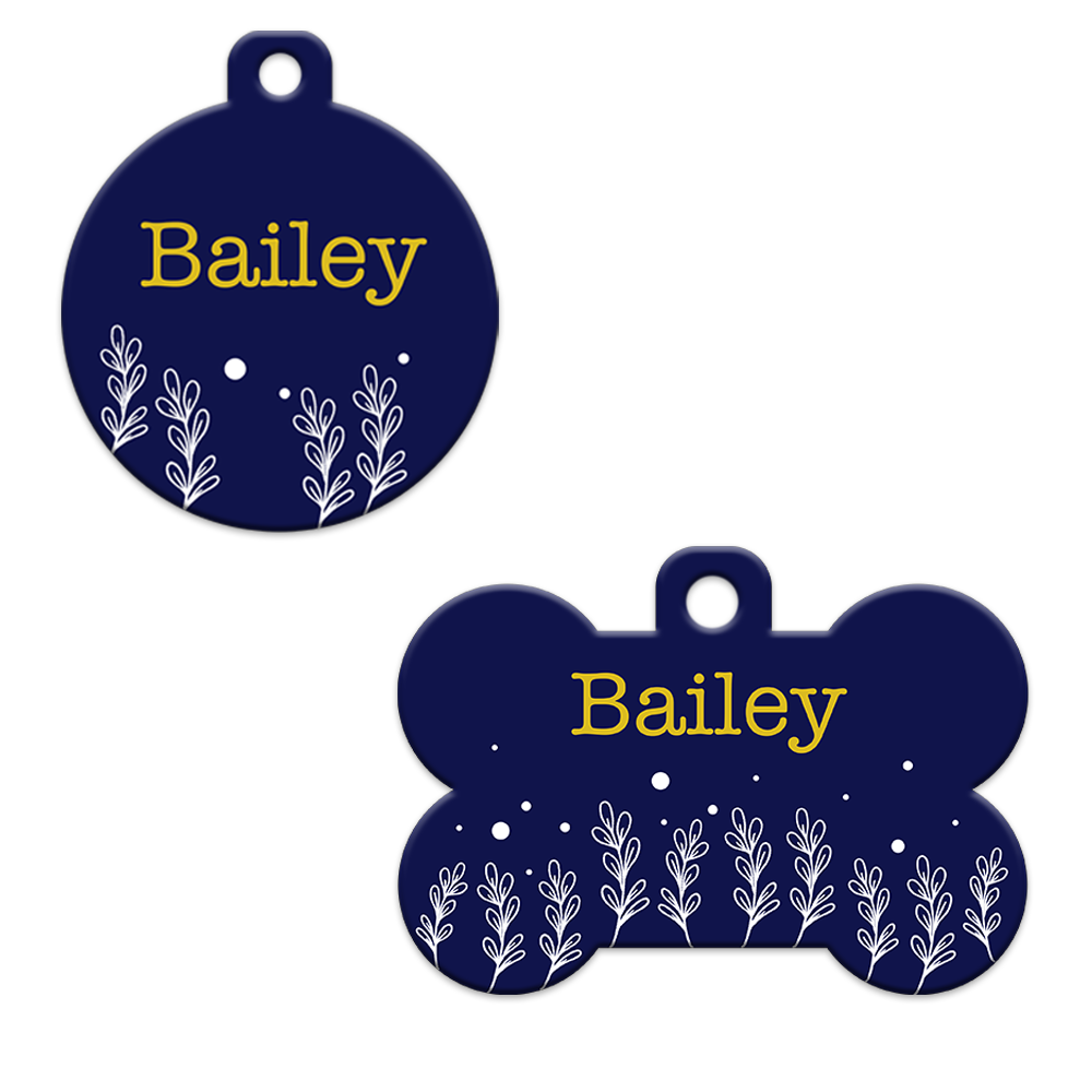 Flower Stem Design With Pet's Name On Front