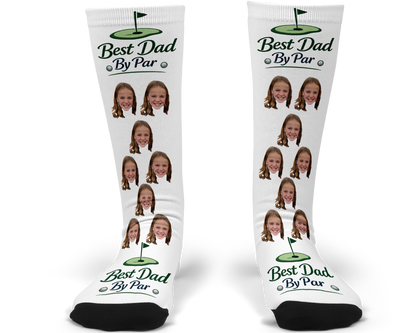 Best Dad By Par Custom Photo Socks