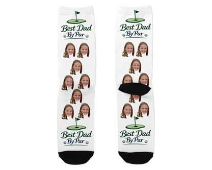 Best Dad By Par Custom Photo Socks