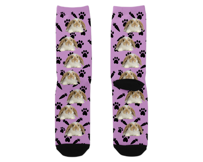 Bunny Rabbit Custom Photo Socks