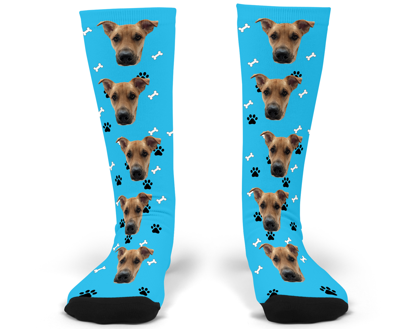 Dog Bone & Paw Print Photo Socks