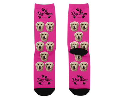 Dog Mom Custom Photo Socks