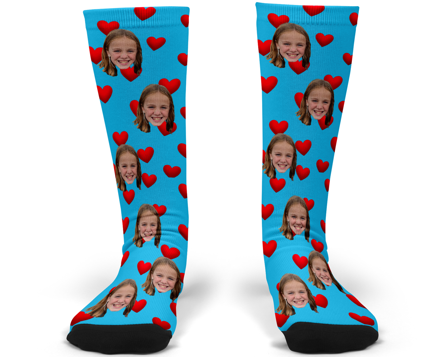 Hearts Custom Photo Socks