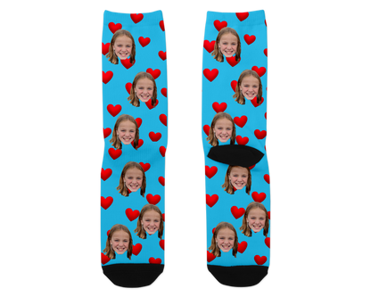 Hearts Custom Photo Socks