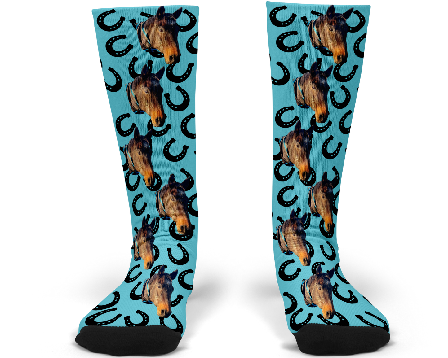 Horseshoe Custom Photo Socks