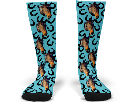 Horseshoe Custom Photo Socks