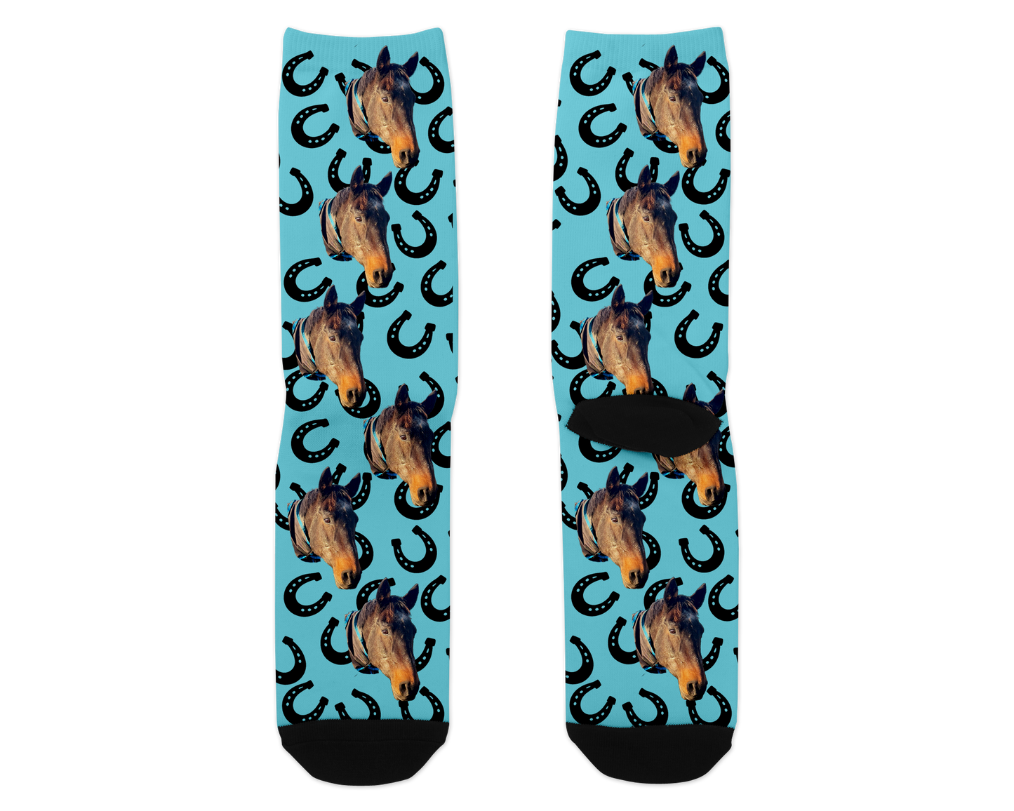 Horseshoe Custom Photo Socks