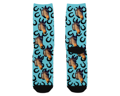 Horseshoe Custom Photo Socks