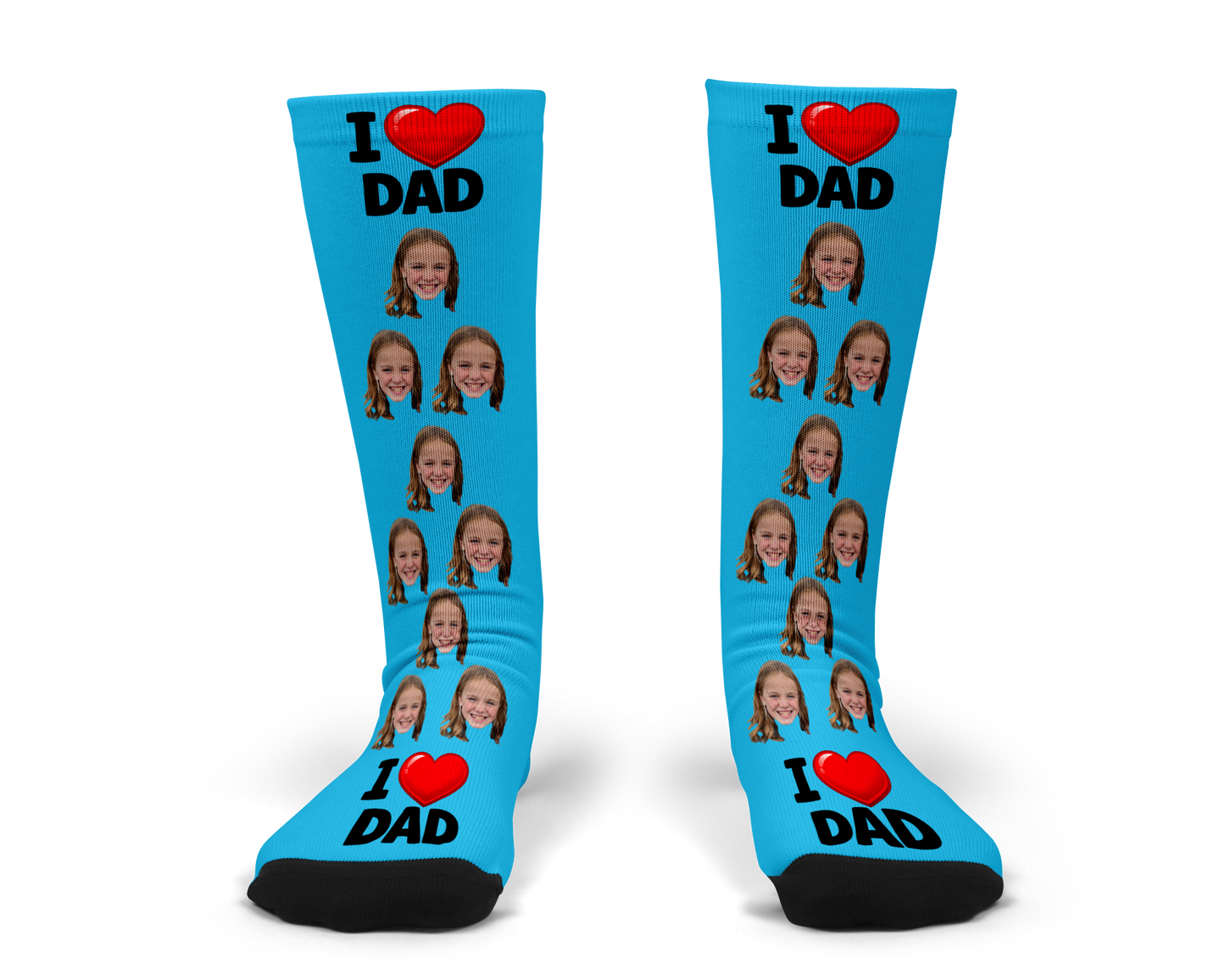 I Love Dad Custom Photo Socks