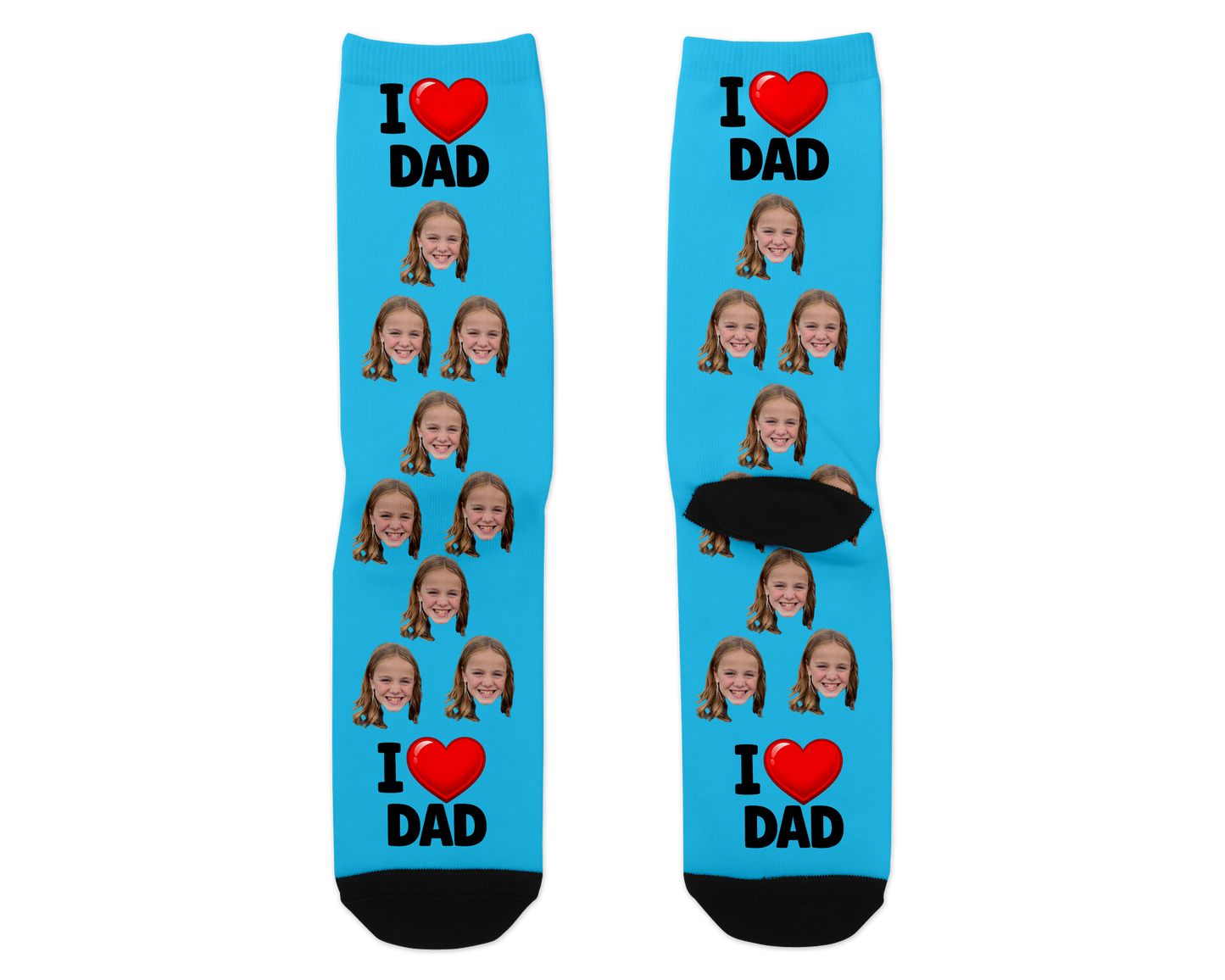 I Love Dad Custom Photo Socks