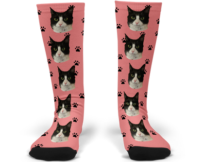 Paw Prints Custom Photo Socks
